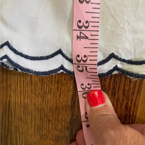 Chic Connection White Navy Embroidered Dress Bell Sleeve Size Medium, NWT - Picture 11 of 11